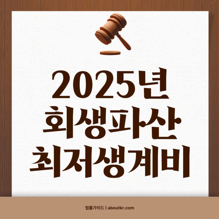 2025년 회생파산 최저생계비